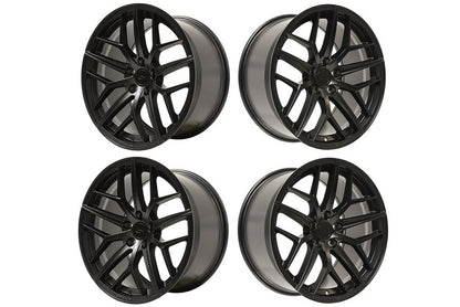 2005-2023 Steeda Mustang Trident Satin Black Staggered Street Wheel Package - 19x10/11