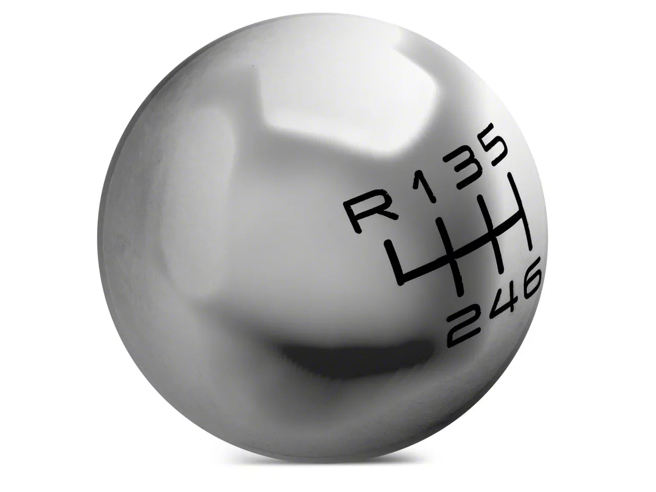 2015-2023 Modern Billet Retro Style 6-Speed Shift Knob; Red, White, Black, Blue or Polished