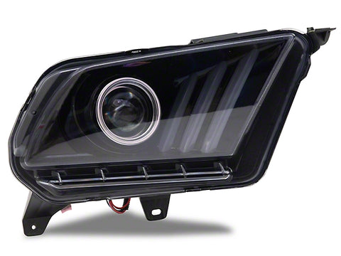 2010-2012 W/ Halogen Headlights Sequential Projector Headlights; Gloss Black Housing; Smoked Lens