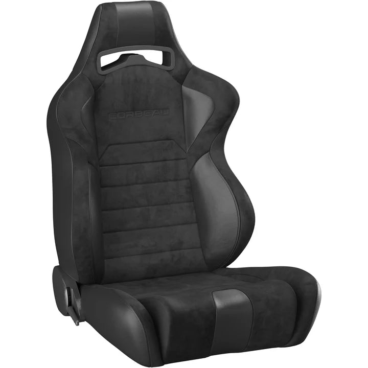 Corbeau LG1 Wide Racing Seats Black Suede Pair