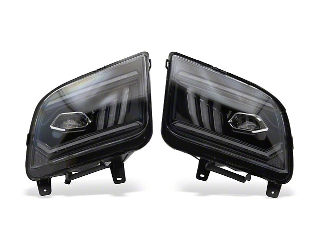 2005-2009 LED Dual Beam Projector Headlights; Black Housing; Clear Lens