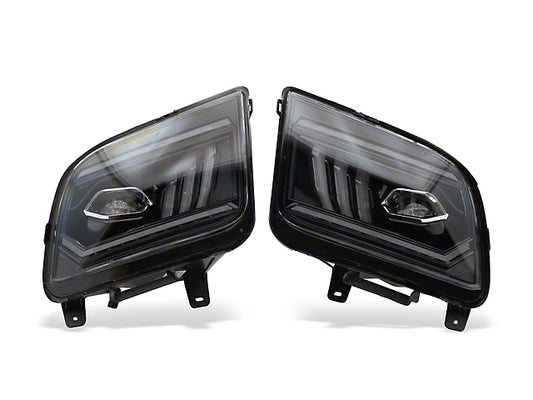 2005-2009 LED Dual Beam Projector Headlights; Black Housing; Clear Lens