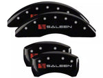 2015-2023 Mustang GT w/ Performance Pack MGP Brake Caliper Covers with Saleen Logo; Black; Front and Rear