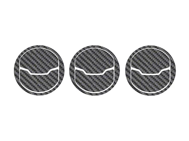 2015-2023 Mustang 3-Piece Center A/C Vent Accent Trim; Raw Carbon Fiber