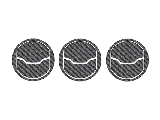 2015-2023 Mustang 3-Piece Center A/C Vent Accent Trim; Raw Carbon Fiber