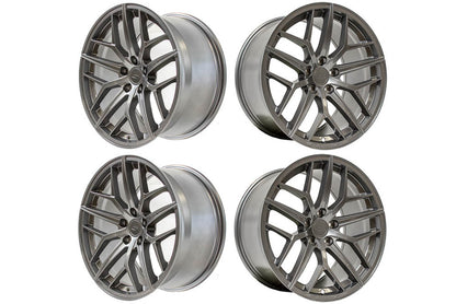 2005-2025 Steeda Mustang Trident Gloss Titanium Staggered Street Wheel Package - 19x10/11