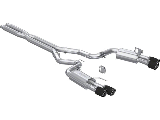 2024-2026 Mustang GT w/ Active Exhaust MBRP Armor Pro Valve Delete Cat-Back Exhaust with Carbon Fiber Tips; Street Version