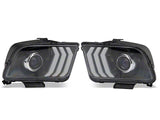 2005-2009 LED DRL Projector Headlights; Black Housing; Clear Lens