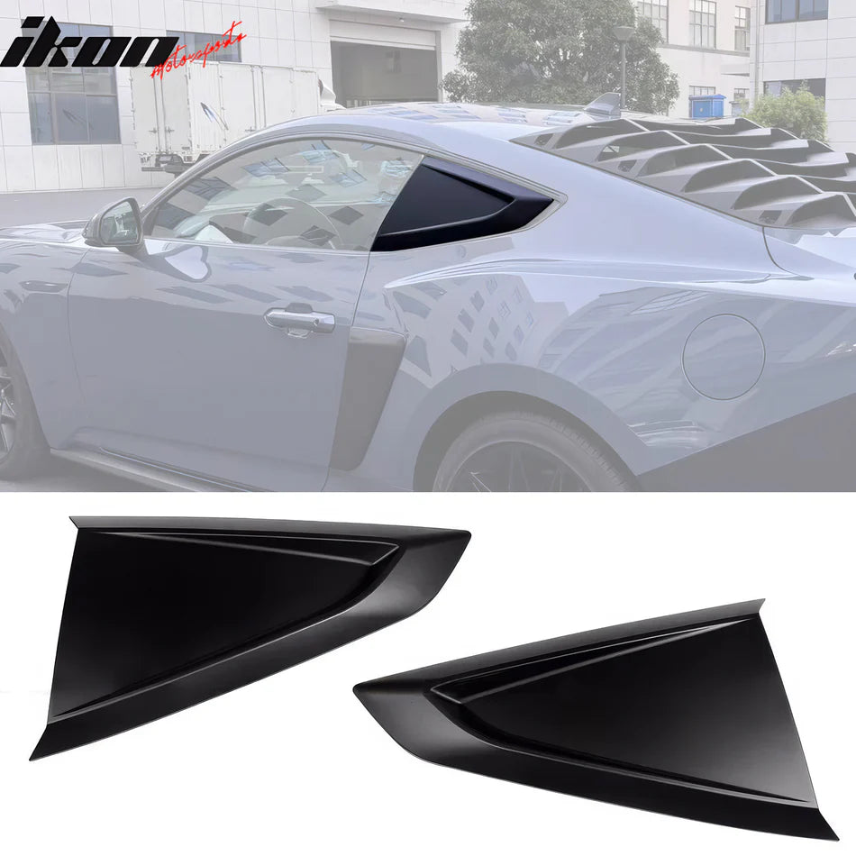 2024-2026 Ford Mustang V Style Matte Black Side Window Louvers ABS