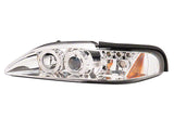 1994-1998 Dual Halo Projector Headlights; Chrome Housing; Clear Lens