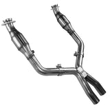 2005-2010 W/ Long Tube Headers Kooks GREEN Catted X-Pipe; OEM Connection