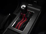 2010-2014 Premium Black Leather Shift Boot; Dual Red Stripe