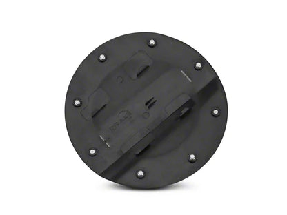 2015-2023 Ford Mustang Competition Series Fuel Door with Mustang Logo; Black