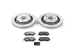 2015-2020 Mustang GT w/o Performance Pack, EcoBoost w/ Performance Pack PowerStop Z26 Street Warrior Brake Rotor and Pad Kit; Front and Rear