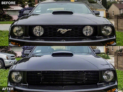 2005-2009 Mustang Modern Billet Retro Grille; Black