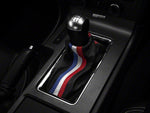 2010-2014 Premium Black Leather Shift Boot; Red, White and Blue Stripe