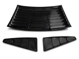 2005-2014 Vintage Style Rear Window and Quarter Window Louver Kit; Matte Black