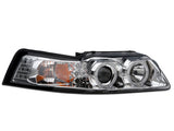 1999-2004 Raxiom Dual LED Halo Projector Headlights; Chrome Housing; Clear Lens