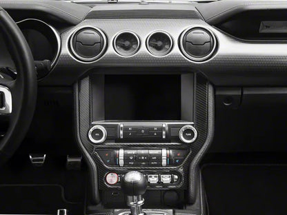 2015-2023 Mustang SpeedForm Center Dash Trim; Carbon Fiber Style