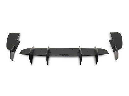 2018-2023 Mustang GT; 19-23 Mustang EcoBoost w/ Active Exhaust HDPE Rear Diffuser; Matte Black