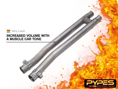 2015-2025 Mustang GT, Dark Horse Pypes Cut and Clamp Resonator Delete H-Pipe