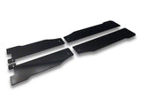 2015-2025 Mustang ABS Side Skirt Extensions; Front and Rear; Textured Black