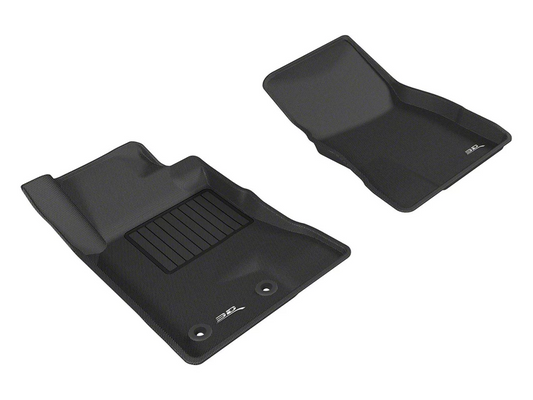 2015-2026 Mustang 3D MAXpider KAGU Series Front Floor Liners Black All-Weather Custom Fit