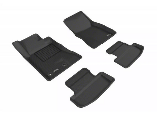 2015-2026 Mustang 3D MAXpider KAGU Series Front and Rear Floor Liners Black All-Weather Custom Fit