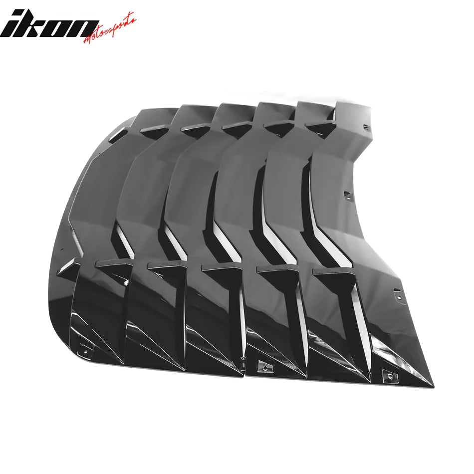 2024-2026 Ford Mustang IKON Gloss Black Rear Window Louvers ABS