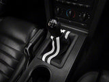 2005-2009 Premium Black Leather Shift Boot; Dual White Strip