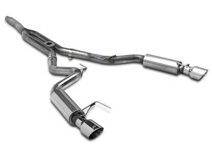 2015-2023 Mustang EcoBoost Fastback w/o Active Exhaust MBRP Armor Plus Cat-Back Exhaust with Y-Pipe; Race Version