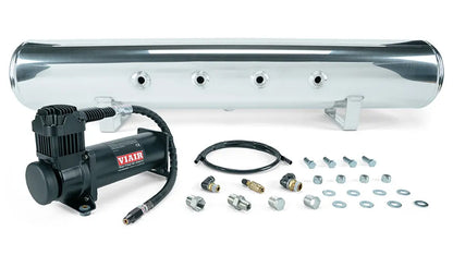 2015-2025 Mustang Air Lift Performance 3P Complete Air Suspension Kit; 3/8-Inch Lines (Black Compressor)