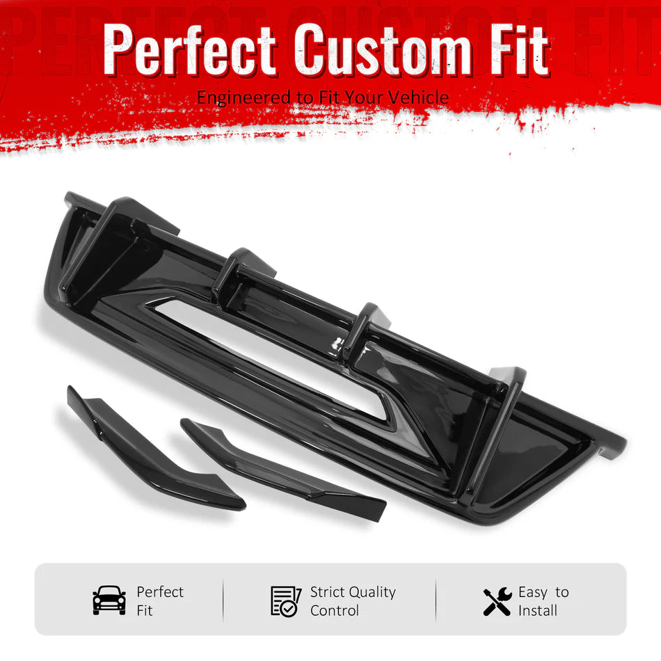 2024-2026 Ford Mustang Rear Diffuser + Aprons Gloss Black ABS