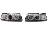 1999-2004 Raxiom Dual LED Halo Projector Headlights; Chrome Housing; Clear Lens