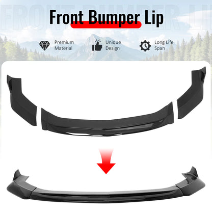 2024-2026 Ford Mustang V2 Style Front Lip Gloss Black 3PCS