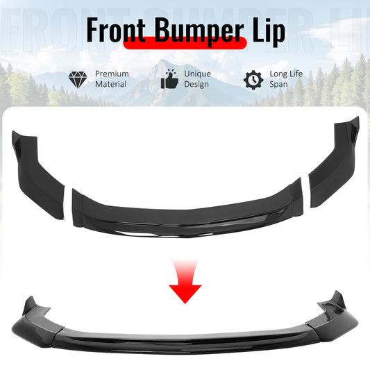 2024-2026 Ford Mustang V2 Style Front Lip Gloss Black 3PCS