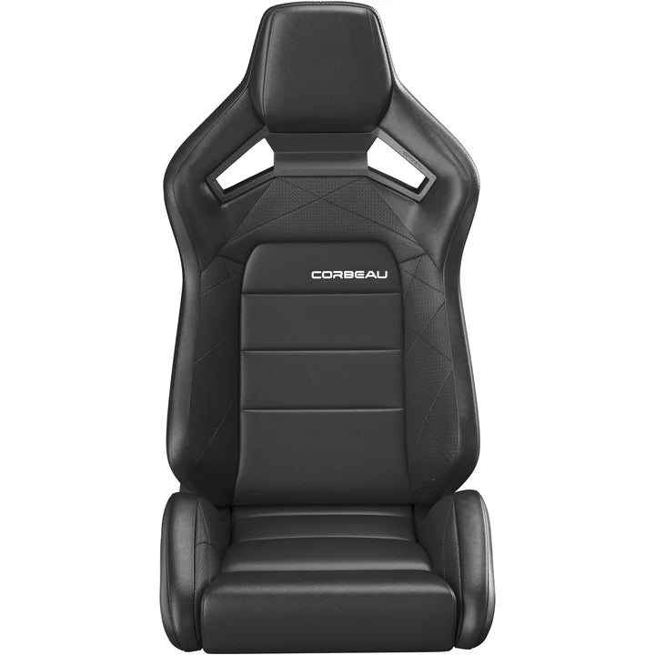 Corbeau Sportline RRX Reclining Seats Black Vinyl/Black HD Vinyl Pair