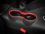 2015-2023 Mustang SpeedForm Center Console Cup Holder Trim; Red Carbon