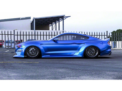 2018-2023 Mustang Fastback Clinched Flares Widebody Kit; Unpainted