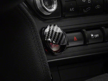 2015-2023 Mustang SpeedForm Start Button Cover; Carbon Fiber