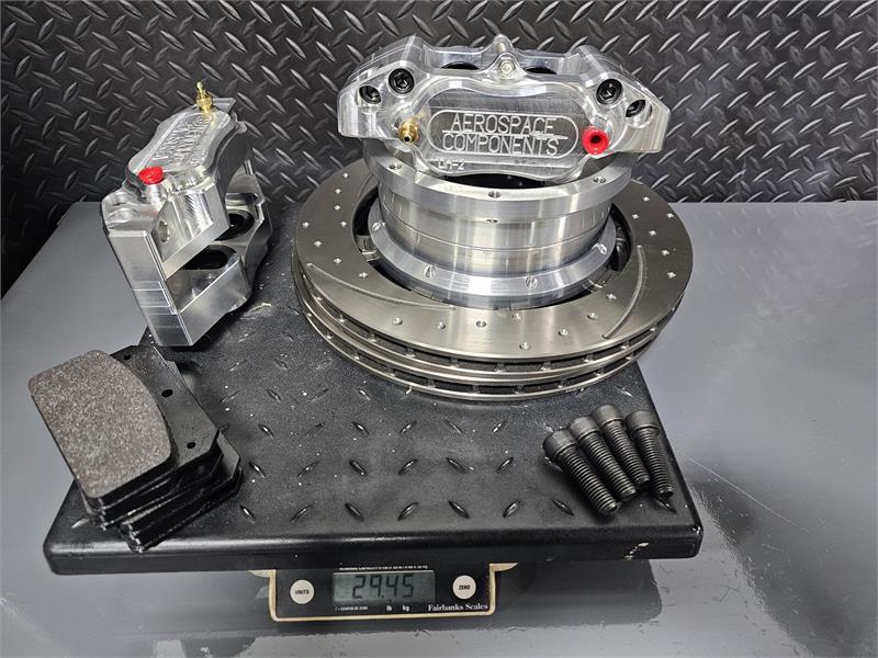 2024-2026 Mustang Dark Horse/ Performance Package Rear Pro Street Brake Kit With Dimpled and Slotted Rotors - Aerospace Components