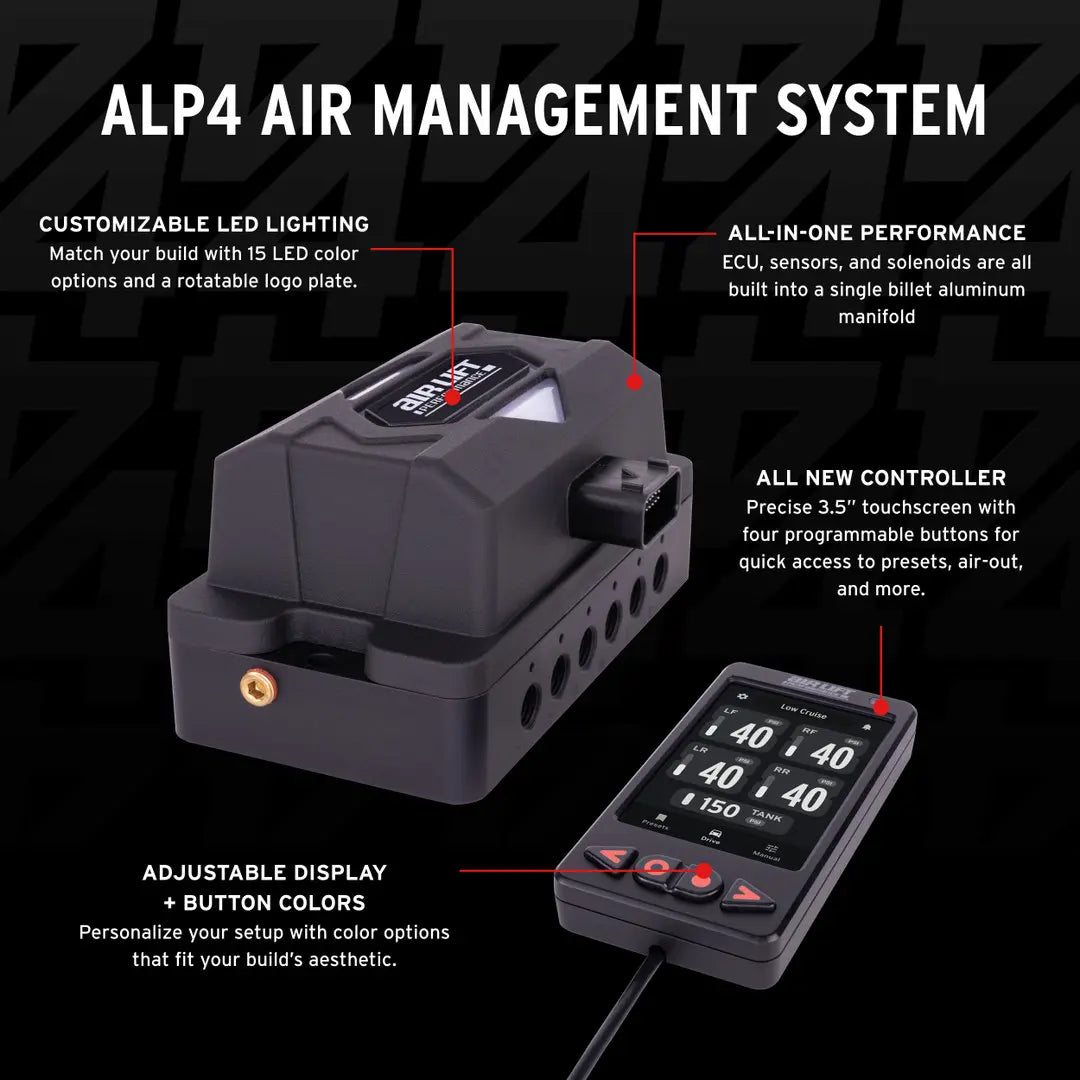 Air Lift Performance ALP4 Air Management, 3/8" Air Line (No Tank, No Compressor)