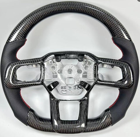 2024-2025 Mustang CUSTOM Carbon Fiber Steering Wheel - Carbon Fiber