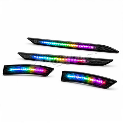 2024-2026 Mustang RGB Bluetooth Dynamic Animation LED Side Markers w/ Rear Diffuser Reflector 6pc Kit
