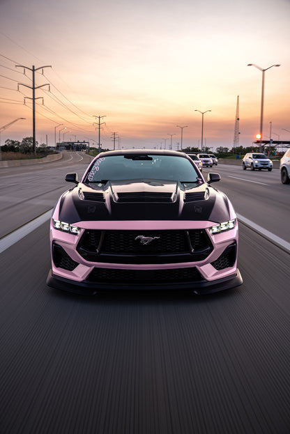 2024 Mustang GT3 carbon fiber hood with vented design