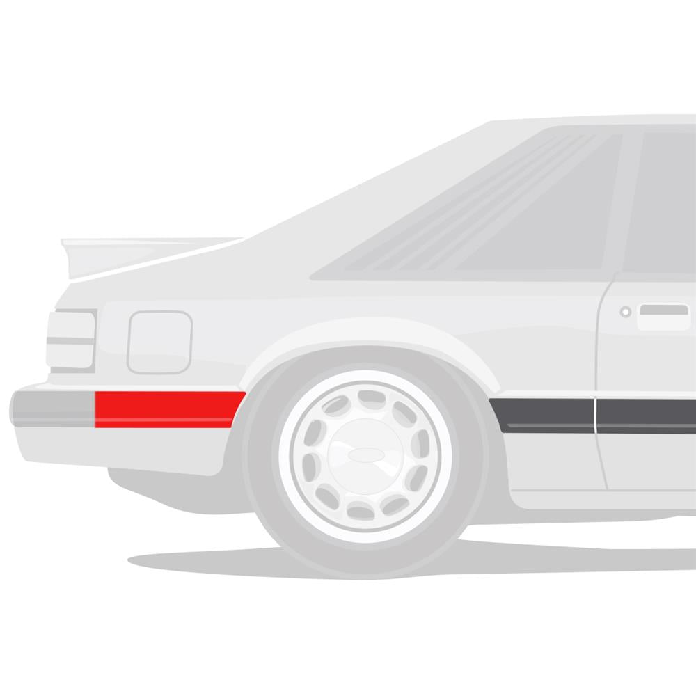 1985-1986 Mustang Rear of Quarter Panel Molding RH
