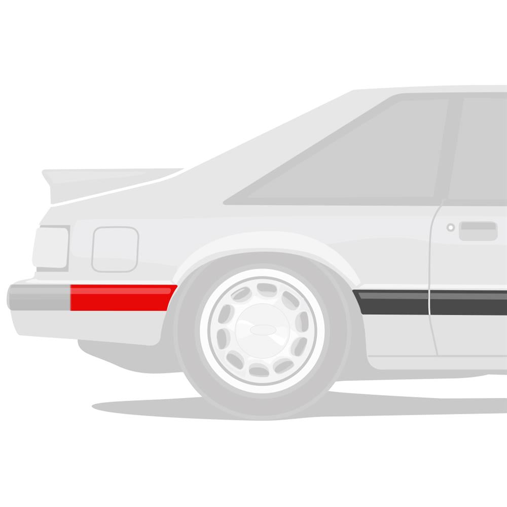 1987-1993 Mustang LX Rear of Quarter Panel Molding RH
