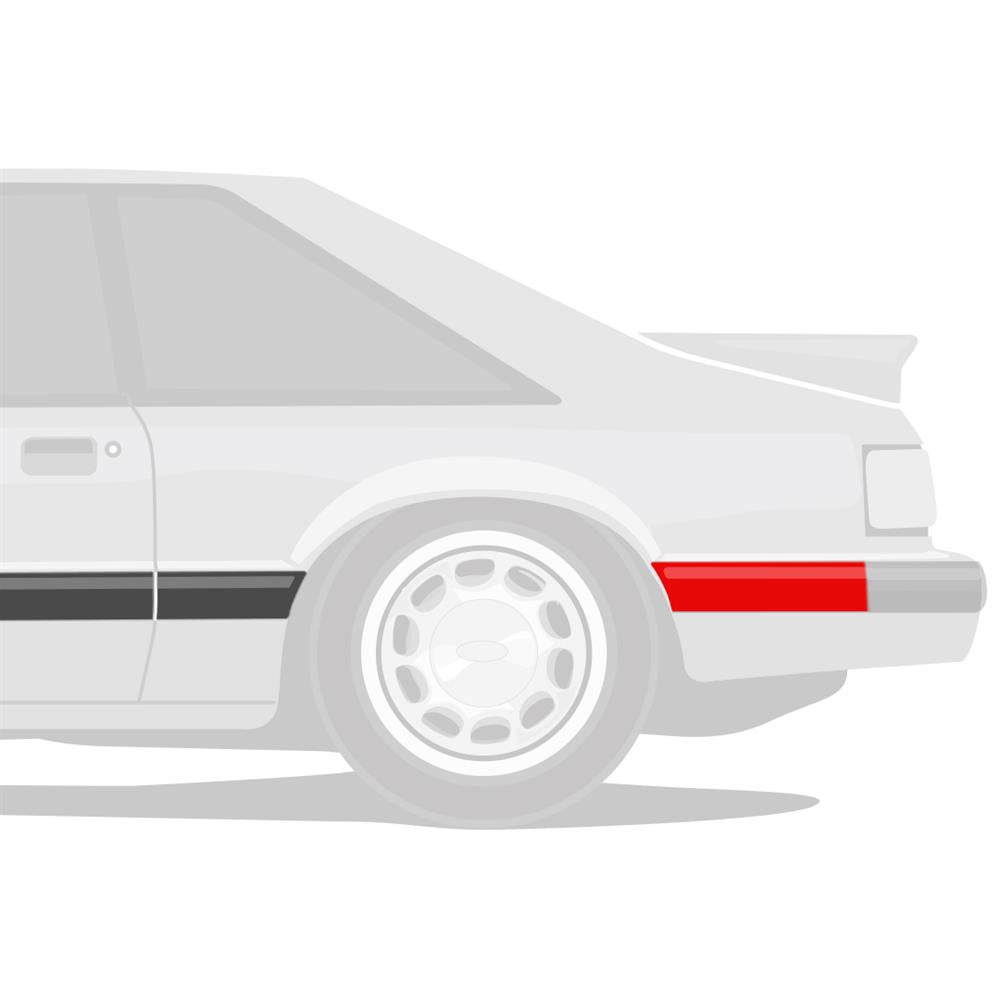 1987-1993 Mustang LX Rear of Quarter Panel Molding LH