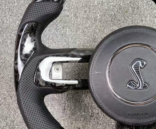 2010-2014 Mustang CUSTOM Carbon Fiber Steering Wheel - Forged Carbon Fiber
