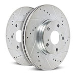 2007-2014 Brembo & GT500 // PowerStop Evolution Cross-Drilled and Slotted Rotors; Front Pair